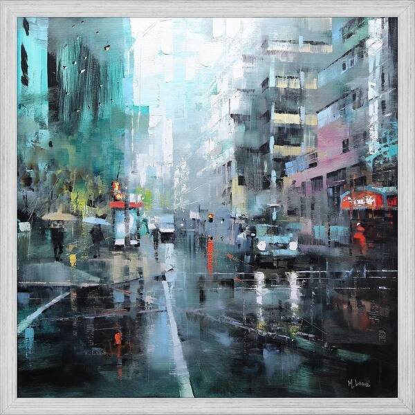 Shop Easy Art Prints Mark Lague S Montreal Turquoise Rain Premium Canvas Art Overstock 25740591