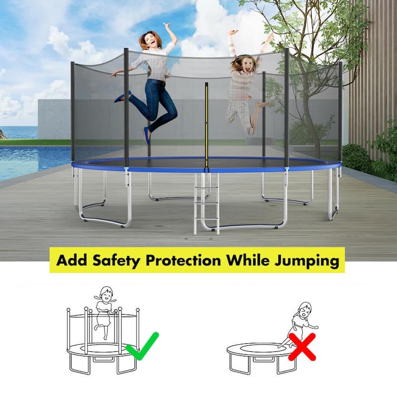 Black Trampoline Safety Replacement Protection Enclosure Net (Trampoline not included)