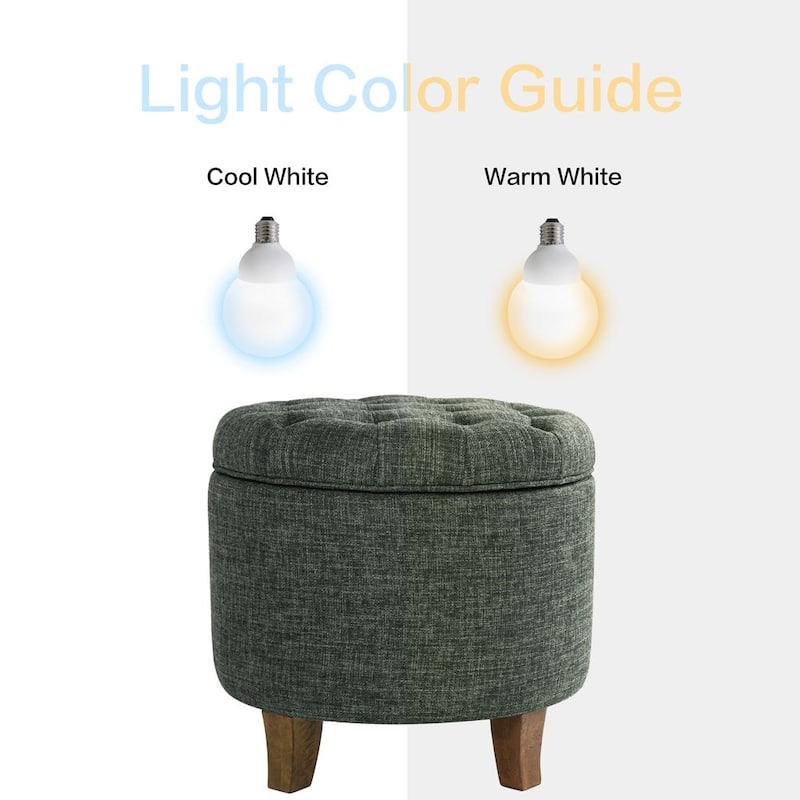 Carson Carrington Hare Button-tufted Round Storage Ottoman