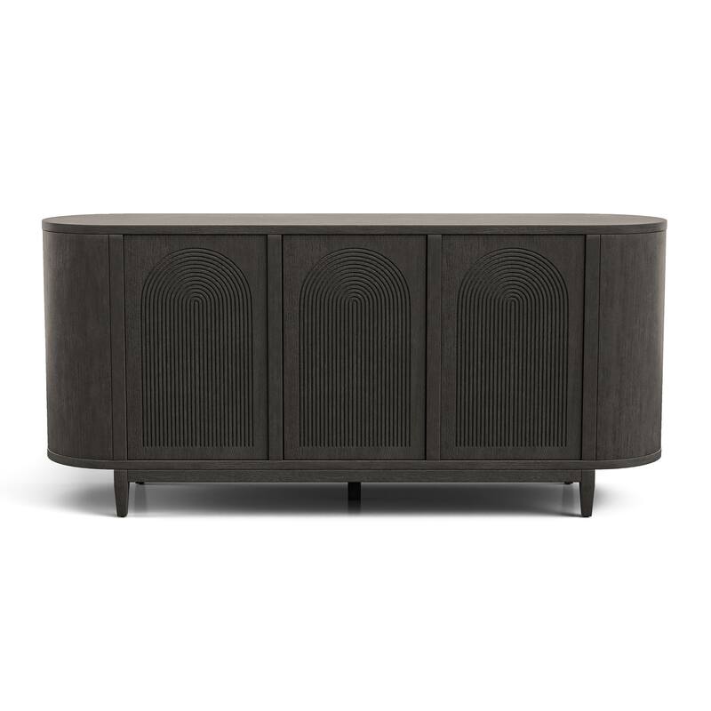 Furniture of America Piez Modern Art Deco 4-Shelf 3-Door Wood Dining Server