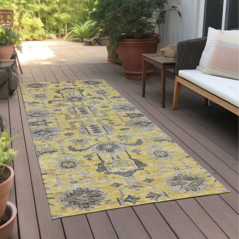 Machine Washable Indoor/ Outdoor Chantille Boho Rug