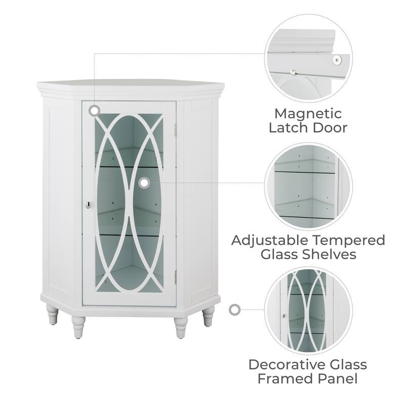 Teamson Home Florence Freestanding Corner Floor Accent Cabinet