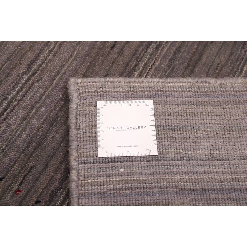 ECARPETGALLERY Hand Loomed Kashkuli Gabbeh Grey Wool Rug - 4'9 x 6'11