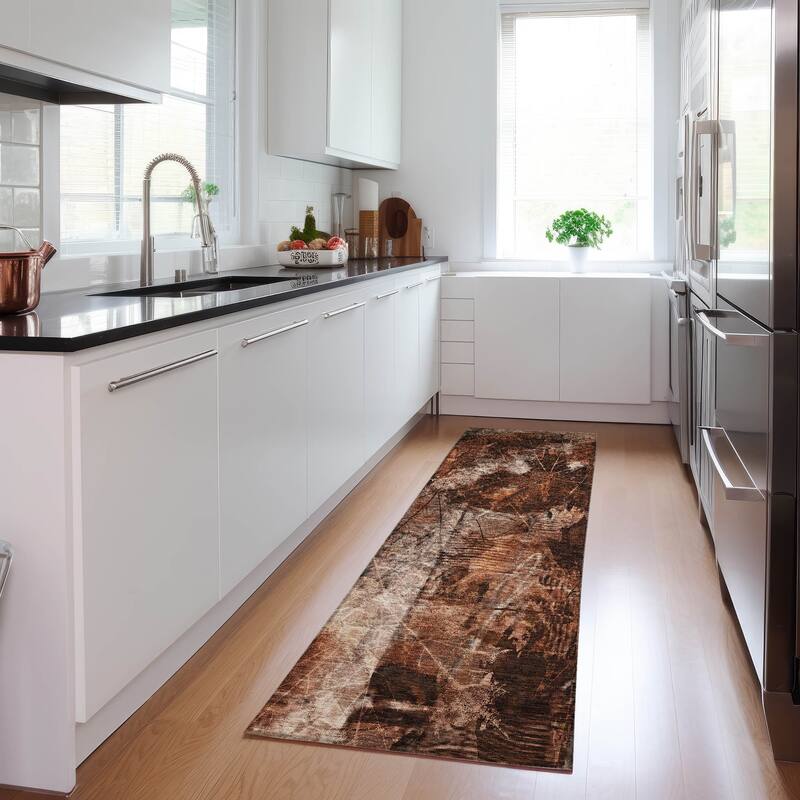 Machine Washable Indoor/ Outdoor Foilage Chantille Rug