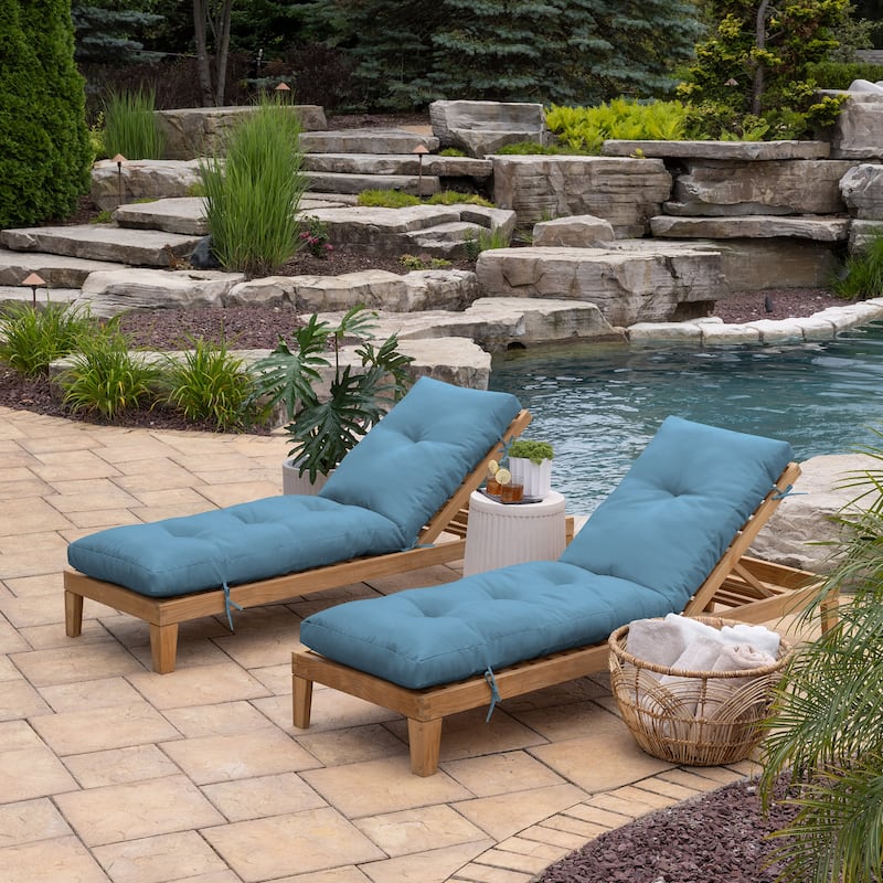 ARDEN Outdoor Plush Modern Tufted Chaise Cushion, 76 x 22
