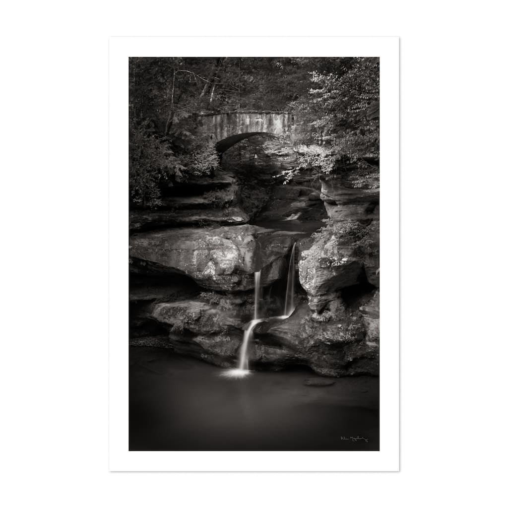 Black And White Cave Landscape Unframed Wall Art Print/Poster