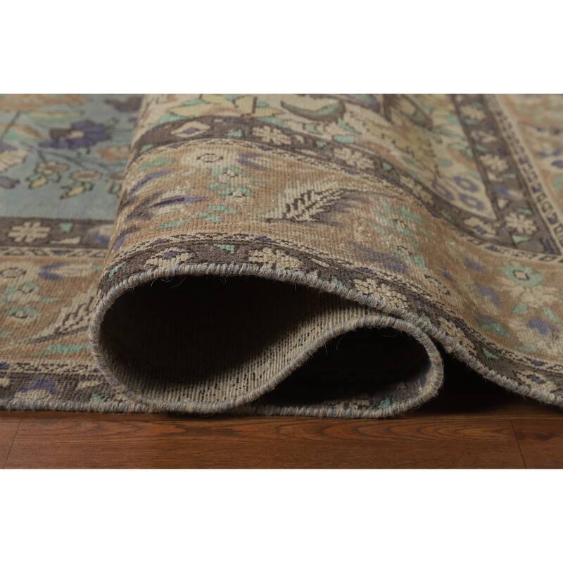 Medallion Tabriz Persian Vintage Rug Oriental Handmade Wool Carpet - 9'3" x 12'4"