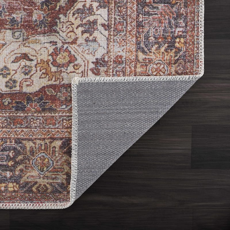 Hauteloom Georgia Machine Washable Persian Oriental Traditional Area Rug