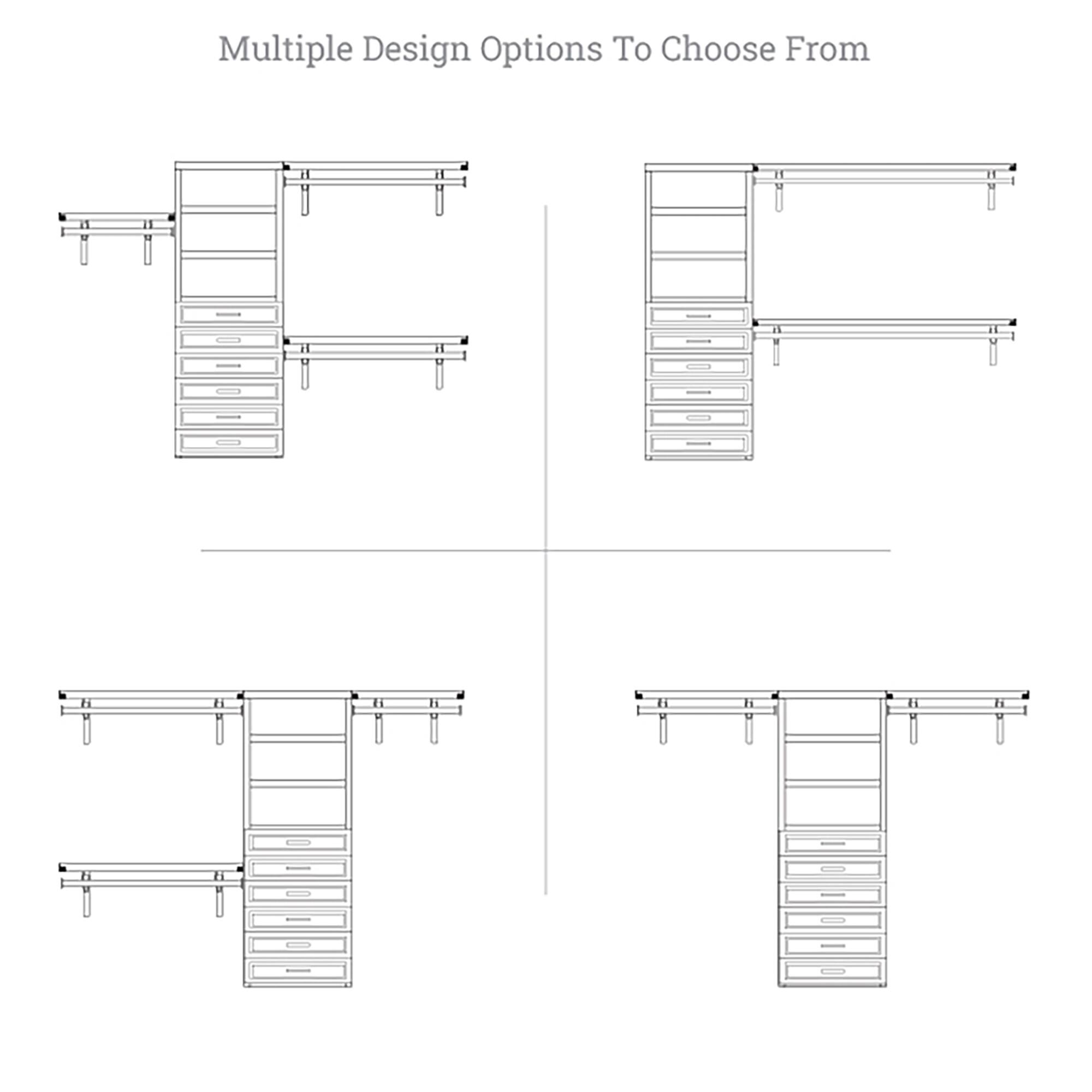 John Louis Home Solid Wood ReachIn Closet System with 6Drawers
