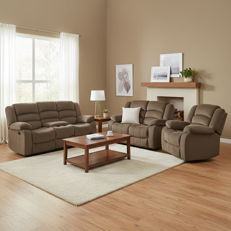 Copper Grove Shademill 3-piece Brown Reclining Living Room Set