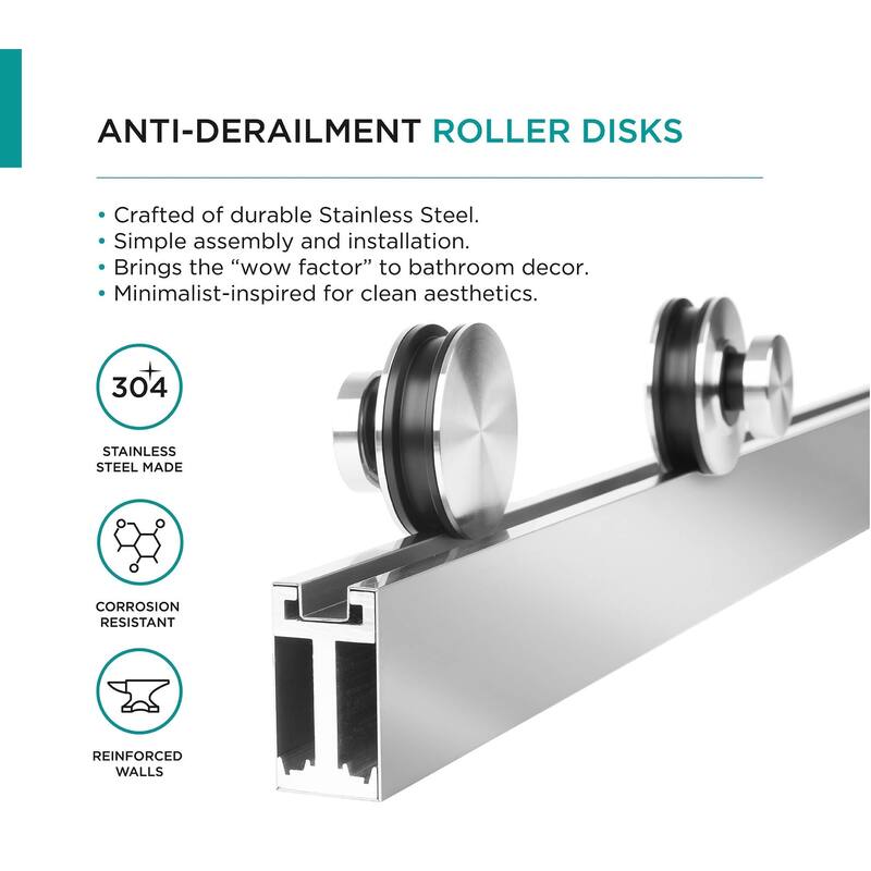 Fine Fixtures 60" Frameless Double Sliding Tub Door - 60" x 66"
