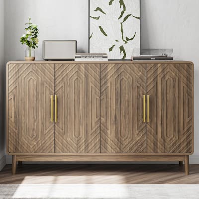 Modern Buffet Cabinet - 3 Adjustable Shelves & Anti-Tip