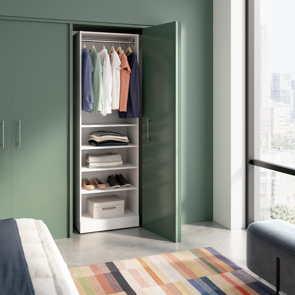 Bestar Florence 25W x 16D Modular Closet System Tower with Shelves