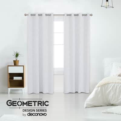 Deconovo 52 Inch Geometric Print Curtain Panel Pair(2 Panel)