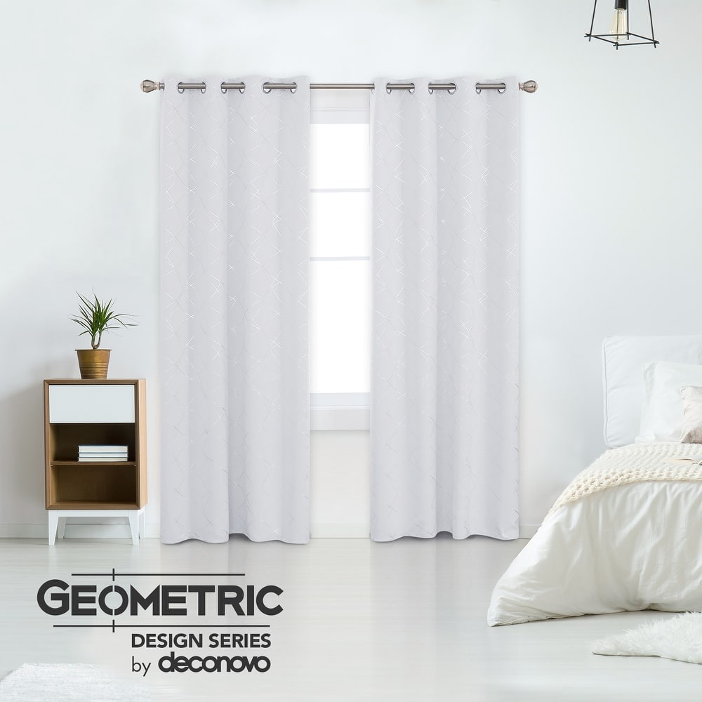 Deconovo 52 Inch Geometric Print Curtain Panel Pair(2 Panel)
