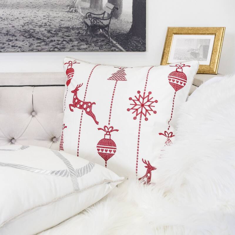 White Christmas Throw Pillow
