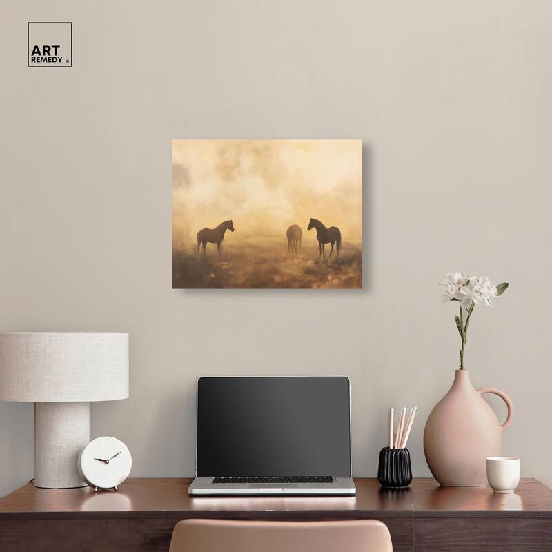 Equine Trio Canvas by Art Remedy, Gallery Wrapped