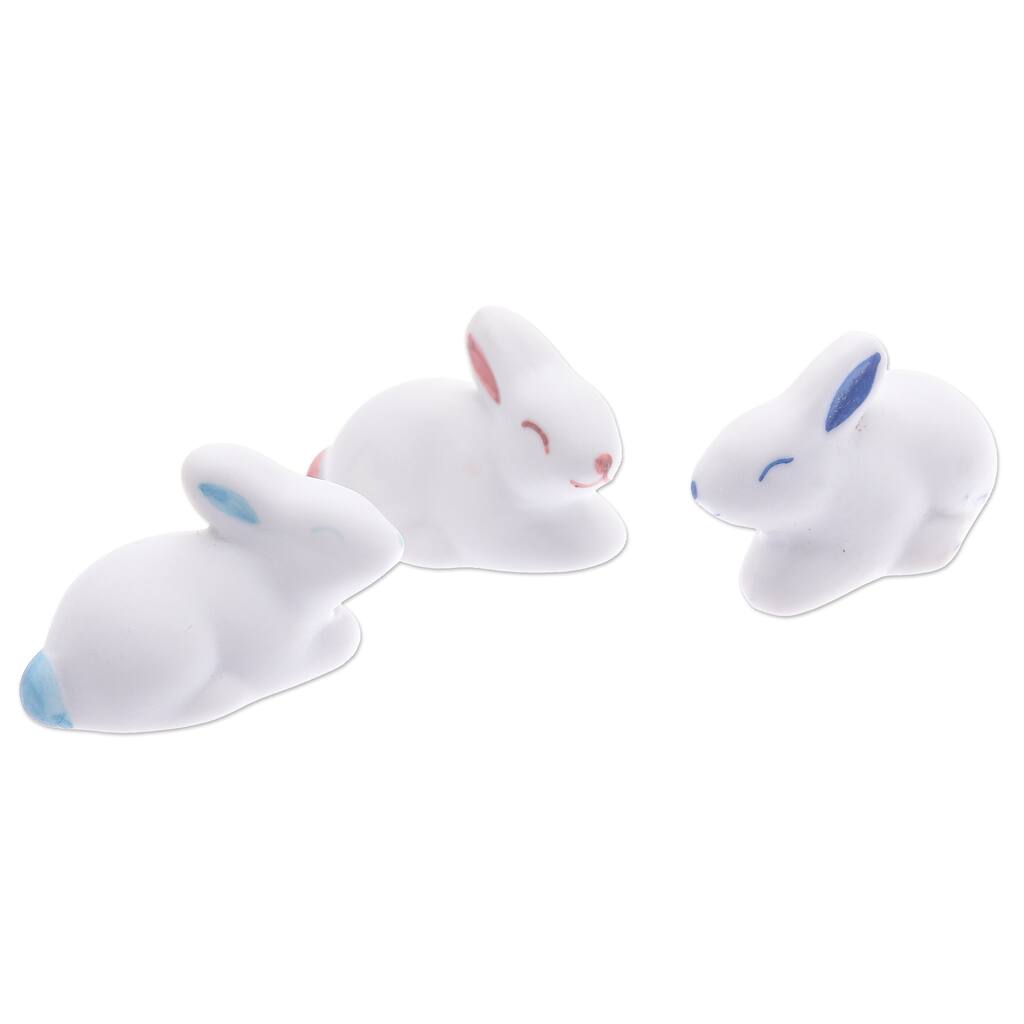 Novica Handmade Gentle Triplets Ceramic Figurines (Set Of 3)