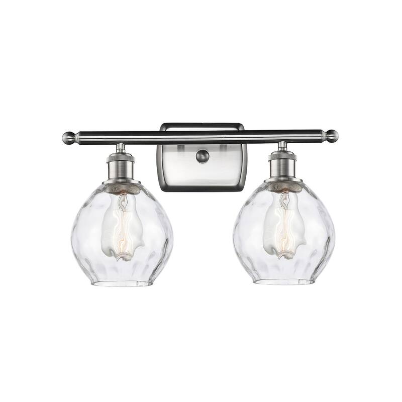Innovations Lighting Small Waverly 2 Light 16" Wide Bathroom Vanity - Brushed Satin Nickel / Clear