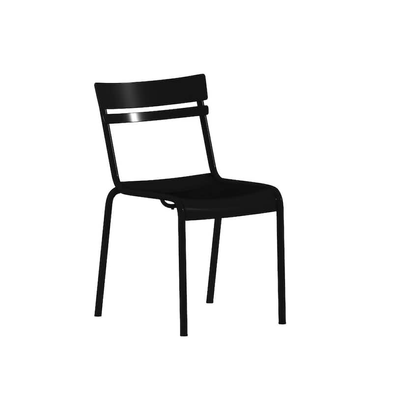Modern Commercial Grade 2 Slat Indoor/Outdoor Steel Dining Chair