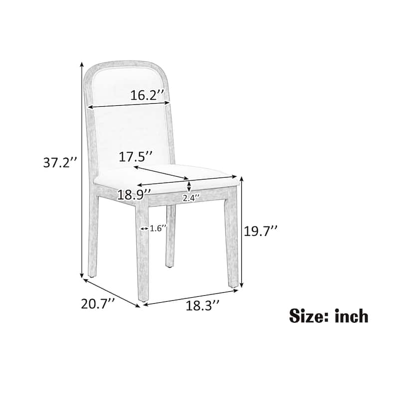 Vintage Style Dining Chair Set with 4 Upholstered Chairs for Dining Room and Living Room