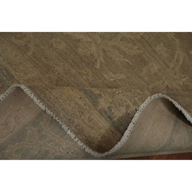 Hand Knotted Oriental 100% Wool Carpet Traditional Floral Brown Ziegler Area Rug - 11' 8'' X 9' 0''