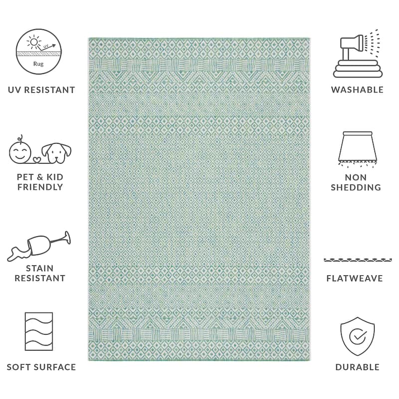 SAFAVIEH Courtyard Leonara Indoor/Outdoor Waterproof Patio Backyard Rug