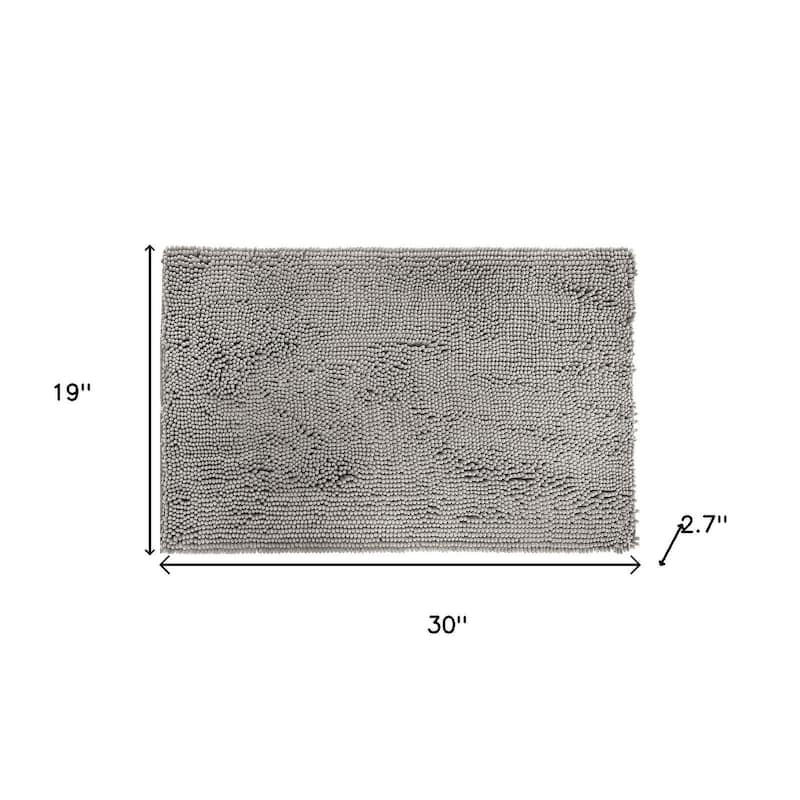 HomeRoots 19" X 30" Gray Indoor Outdoor Chenille Door Mat - 19.00' X '30.00