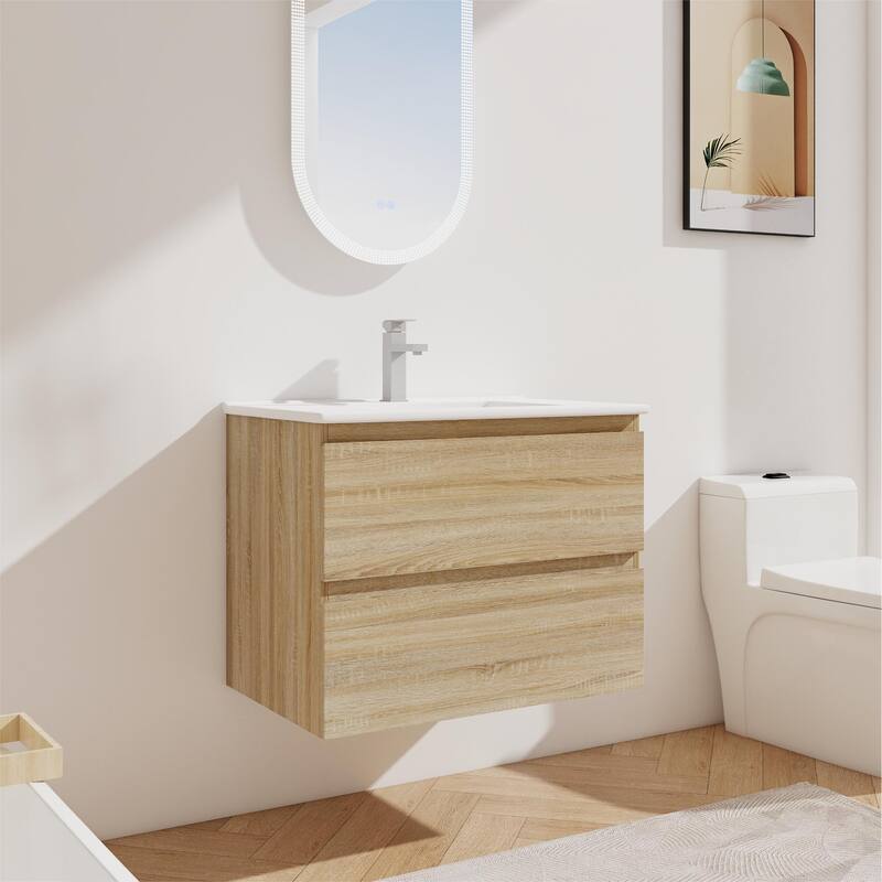 Bathroom Vanity With Sink In 24/30/36 Inch, Floating Bathroom Vanity With Soft Close Drawer