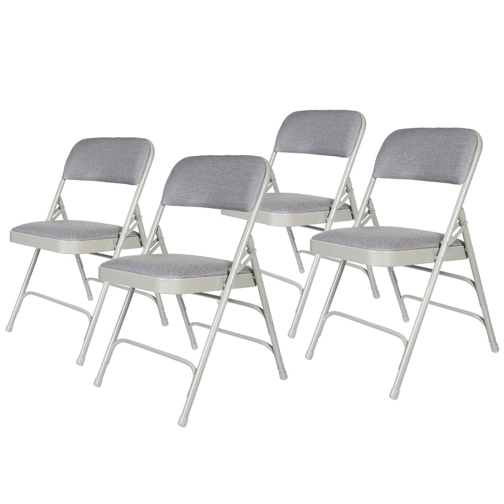 Hampden Furnishings Bernadine Collection Fabric Triple Brace Folding Chair, Pack of 4