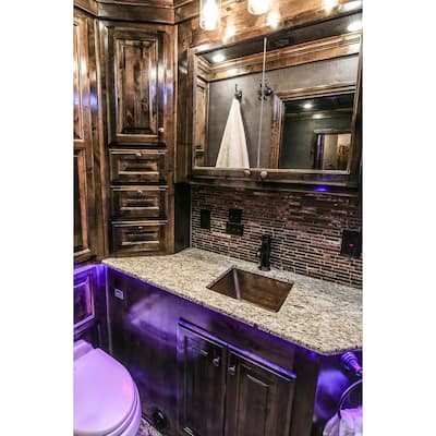 15-in Square Under Counter Hammered Copper Bathroom Sink (LSQ15DB)