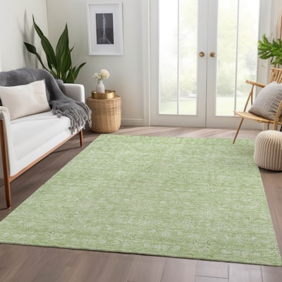 Machine Washable Indoor/ Outdoor Chantille Traditional Floral Rug