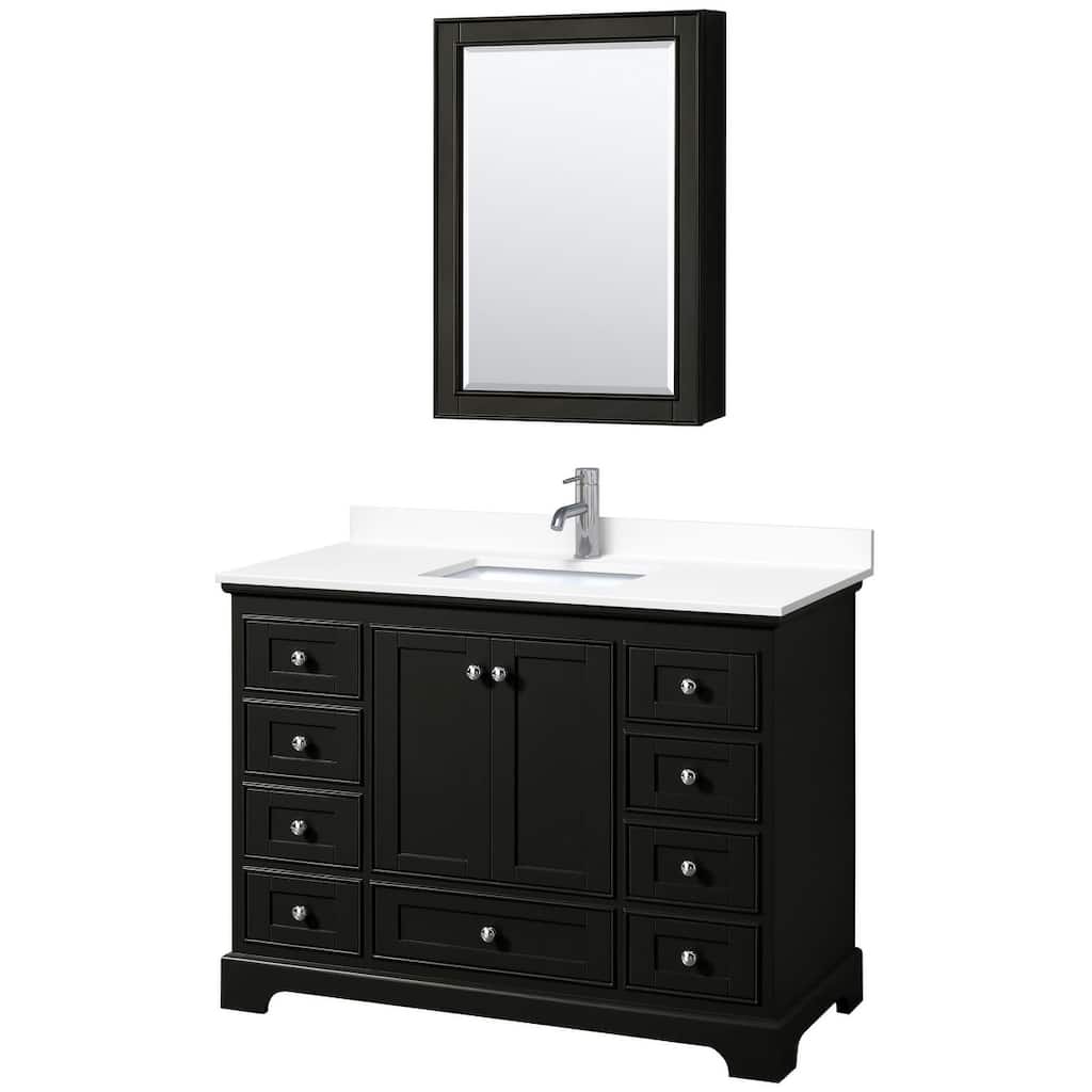 Wyndham Collection Deborah 48" Free Standing Single Basin Vanity Set