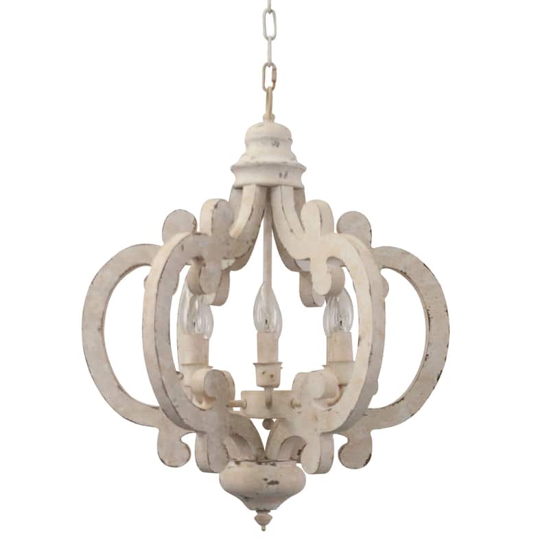 Bella Depot 6-Light Vintage Wood Lantern Chandelier Distressed Kitchen Pendant Lighting