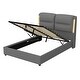 preview thumbnail 8 of 8, Queen Modern Upholstered Lift Up Bed Frame Hydraulic Platform Bed