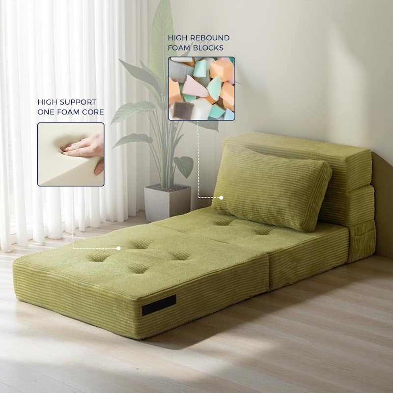 Corduroy Convertible Sofa Bed,Floor Sleeper Sofa