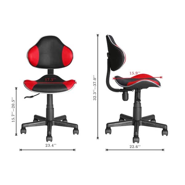 dimension image slide 12 of 19, JJS Ergonomic Mesh Office Chair Adjustable Lumbar Support Computer Desk Chair