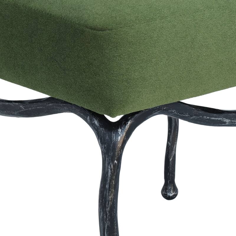 SAFAVIEH Couture Lacarla And Metal Legs Ottoman