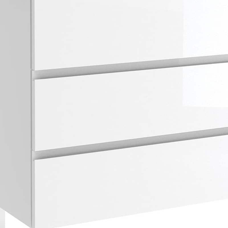 HomeRoots 36" White Wood Freestanding Bathroom Vanity With White Sink And Three Drawers - 36.00 in. x 33.12 in. x 17.88 in.