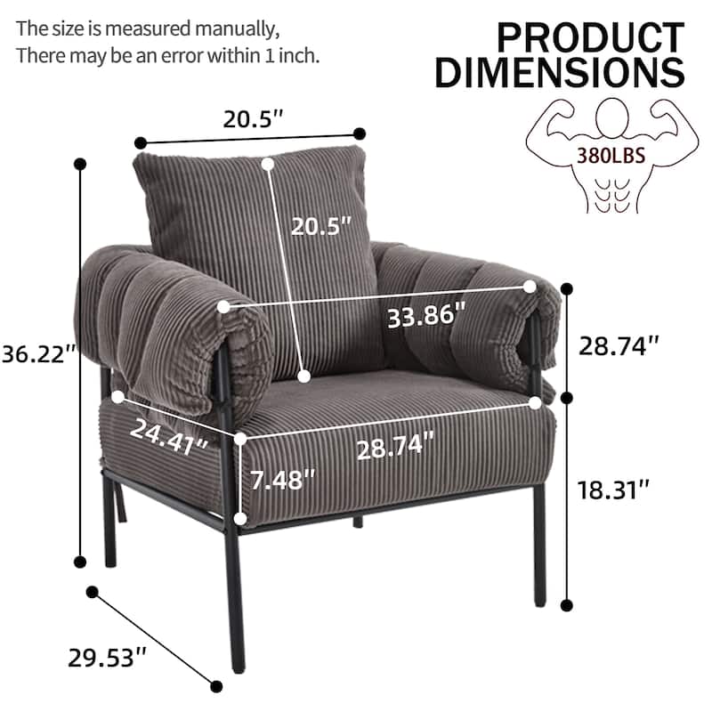 Simple Side Chair Office Chair Coffee Chair with Metal Legs, Padded Chair Dark Gray Reception Chair