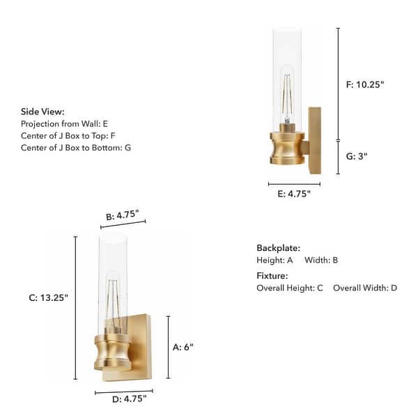 dimension image slide 3 of 7, Hunter Lenlock 1 Light Wall Sconce - Glam, Contemporary - Damp Rated!