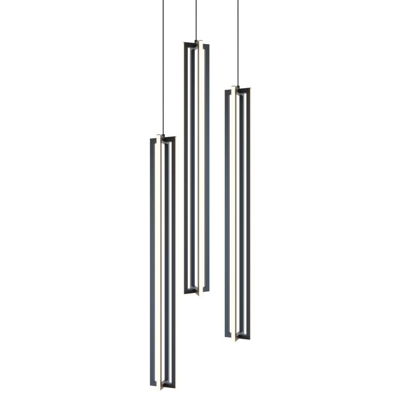 Cass 3 Light Medium Round Pendant - Black