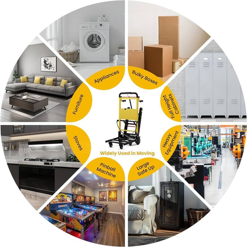 Electric Stair Climbing Hand Trucks Moving Heavy Objects Up and Down Stairs Effortless, 441 lbs Max Load