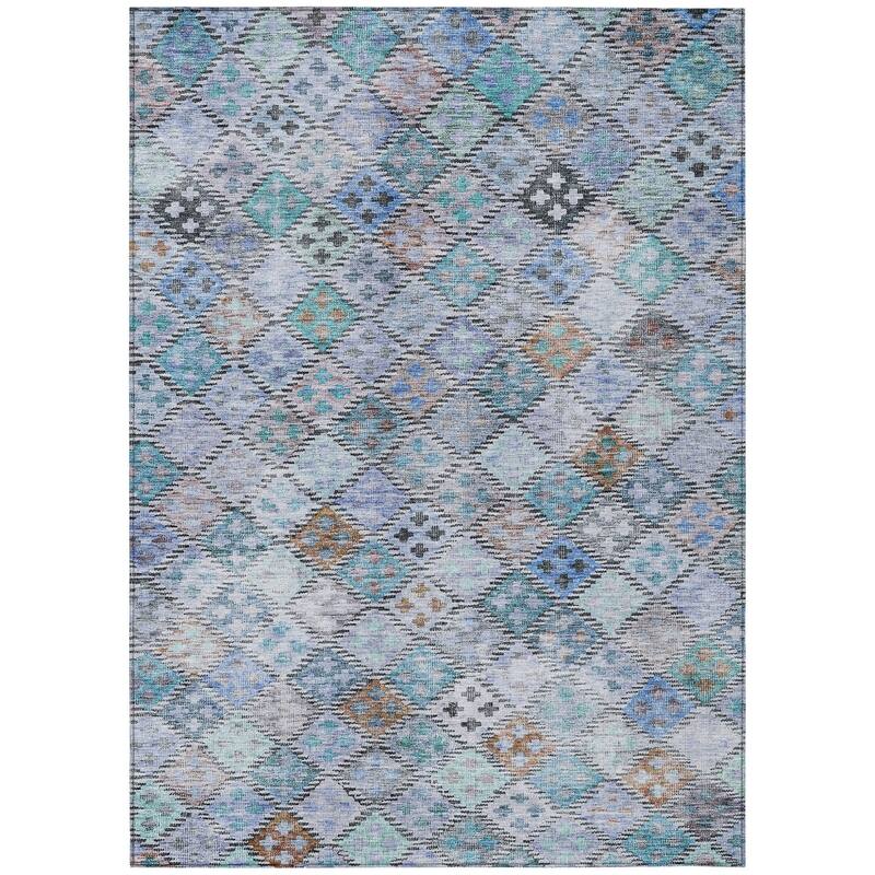 HomeRoots Geometric Transitional Rectangle Outdoor Rug