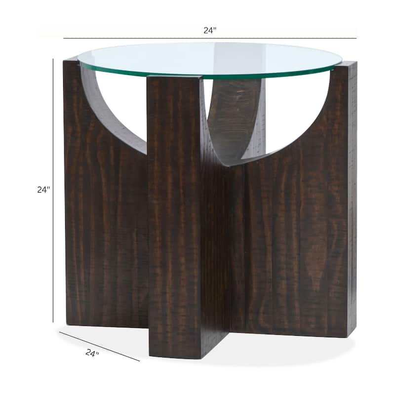 Magnussen Home Beckham Rustic Tavern Round End Table - 24''W x 24''D x 24''H