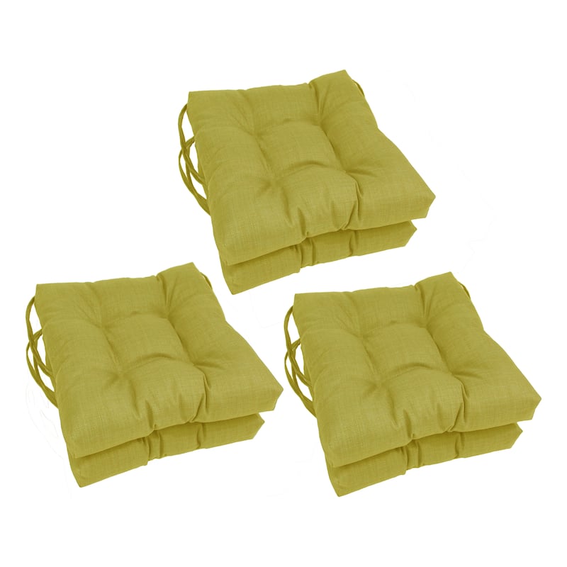 16-inch Square Tufted Indoor/Outdoor Chair Cushions (Set of 6) - Lime