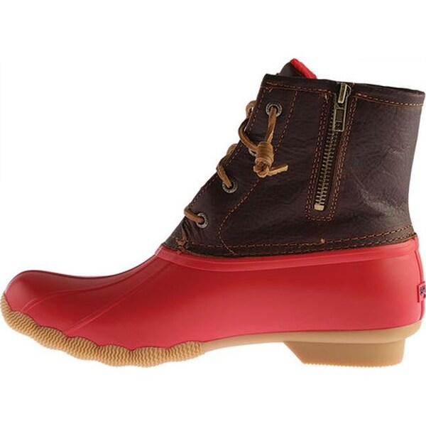 red sperry boots
