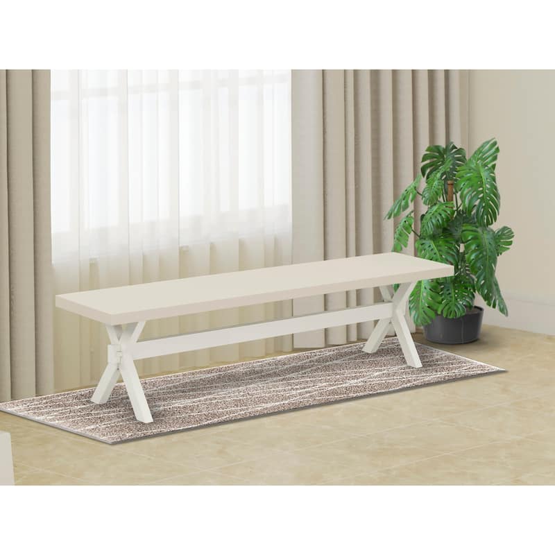 East West Furniture X-Style Modern Dining Bench with Wooden Seat, 72x15x18 Inch, Multi-Color (Finish Options) - XB027