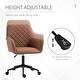 preview thumbnail 4 of 6, Home Office Chairs with Microfiber Cloth, 360° Swivel Upholstered Vanity Chairs, Computer Desk Chair with Armrests and Wheels