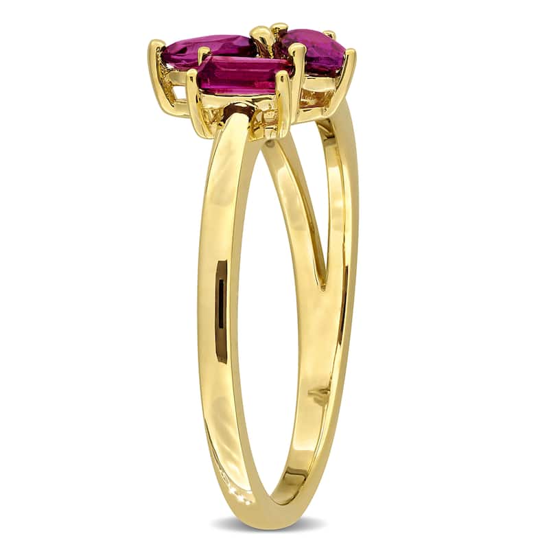 Miadora Multi-Gem Three Stone Split Shank Ring Sterling Silver